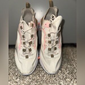 Nike React Element 55 Sneakers Womens 8.5 Cream White Pink Running Shoes